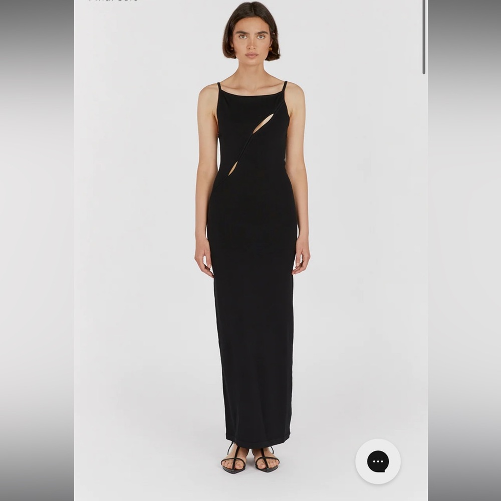 DISSH Cora Black Knit Maxi Dress